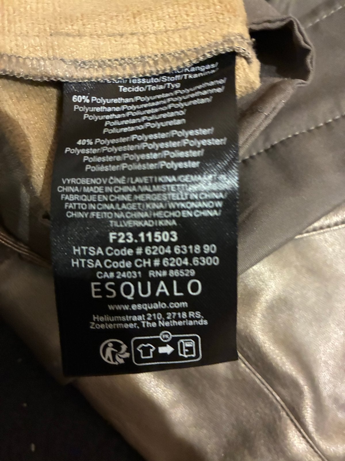 Gouden broek Esqualo, zachte stof, maat 38, Maat 38/40 (M), Ophalen of Verzenden, Lang, Gedragen