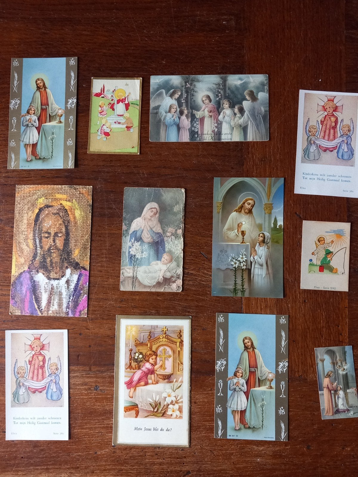 Verzameling van 12 antieke religieuze bid  prentjes, Antiek en Kunst, Antiek | Religie, Ophalen of Verzenden