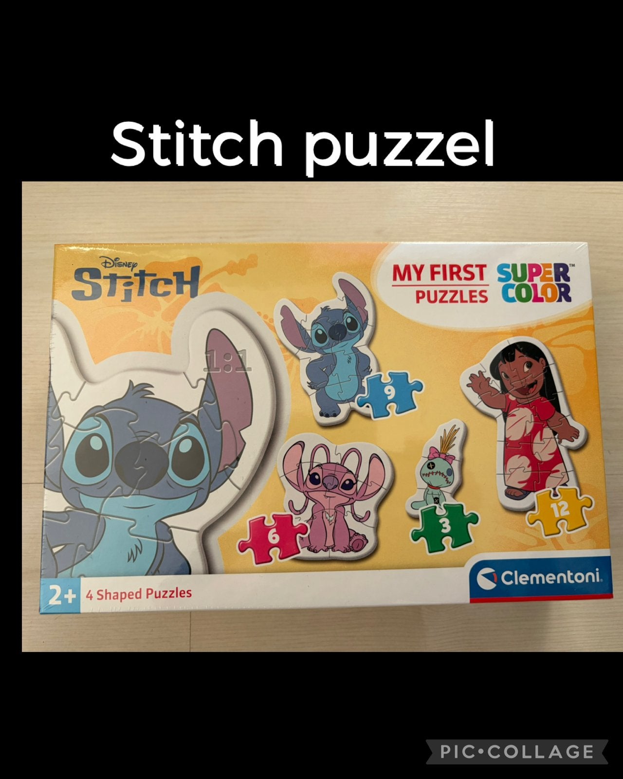 Disney Stitch Puzzelset - 4 Vormpuzzels voor Kinderen, Ophalen of Verzenden, Minder dan 10 stukjes, Zo goed als nieuw, 2 tot 4 jaar