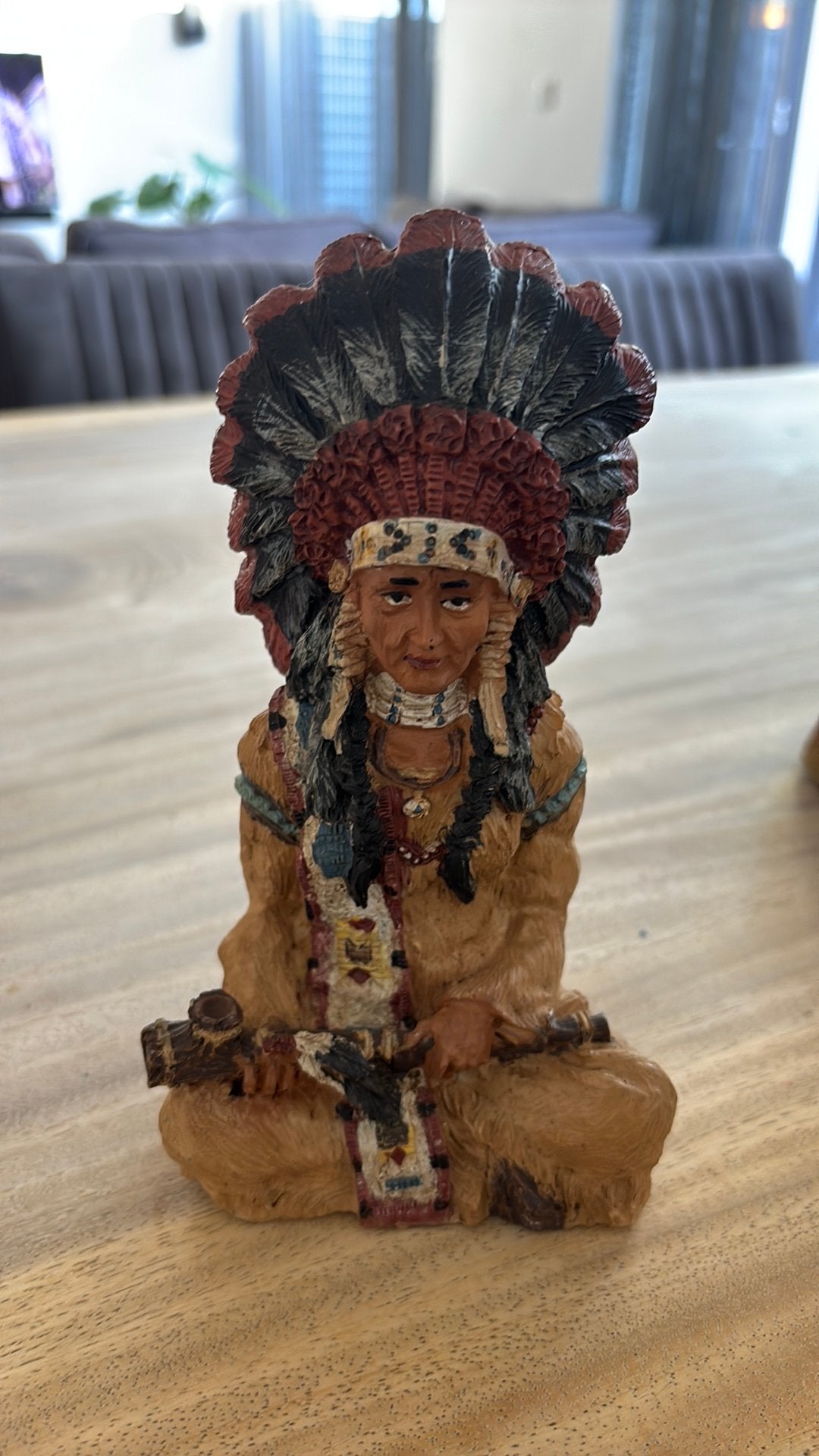 Decoratief beeldje van Indiaan met hoofdtooi, Ophalen, Gebruikt, Mens