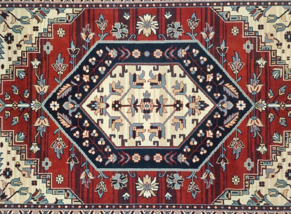 Vintage oosters Bidjar vloerkleed medallion rood 190x277cm, 150 tot 200 cm, 200 cm of meer, Ophalen of Verzenden, Onbekend
