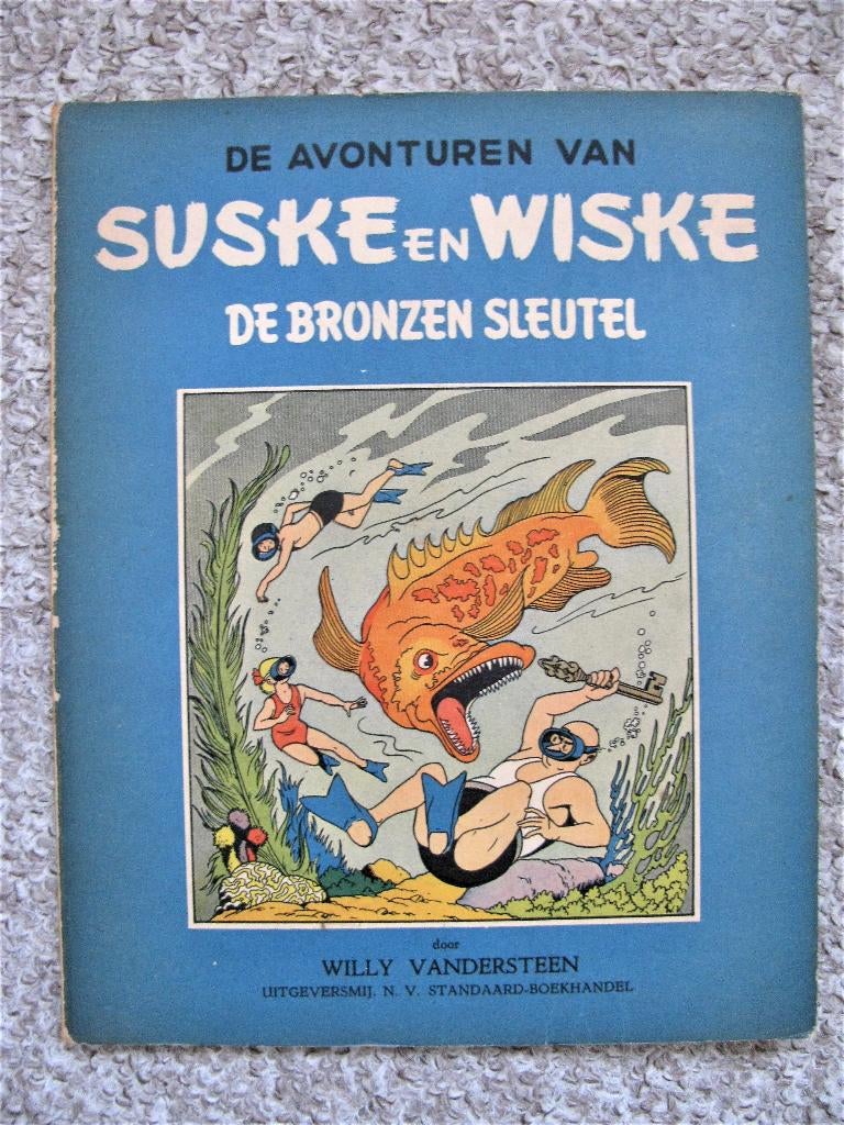 Suske en Wiske - BR-2 - De Bronzen Sleutel - 2e druk 1952, Boeken, Stripboeken, Zo goed als nieuw, Eén stripboek, Ophalen of Verzenden