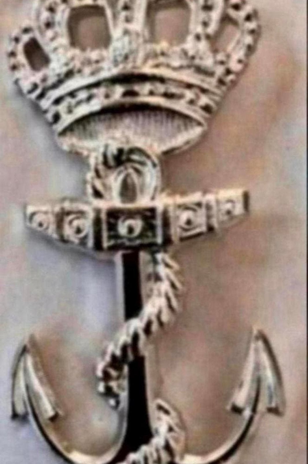 Marine MBK Baret Embleem  Zilver Anker, Verzenden, Marine, Nederland, Embleem of Badge