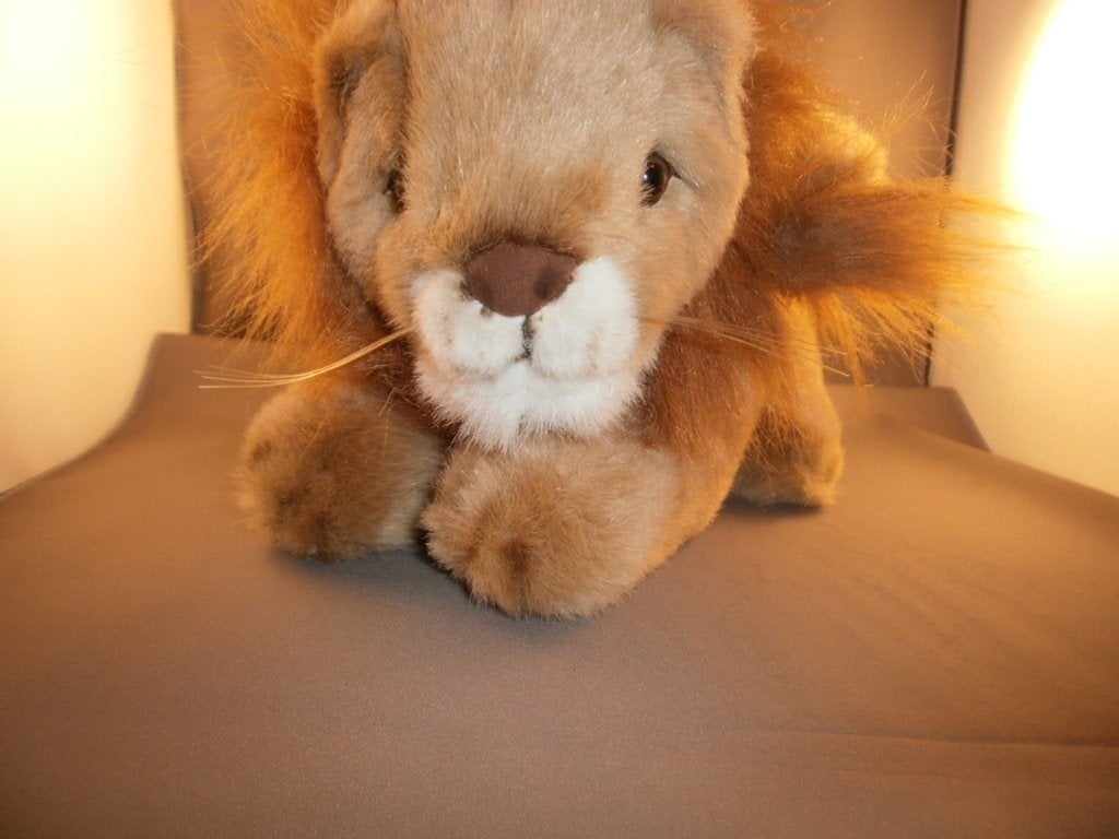 ING bank leeuw kleine versie bruin harig/velours wit snuit, Overige merken, Overige karakters, Ophalen of Verzenden, Zo goed als nieuw