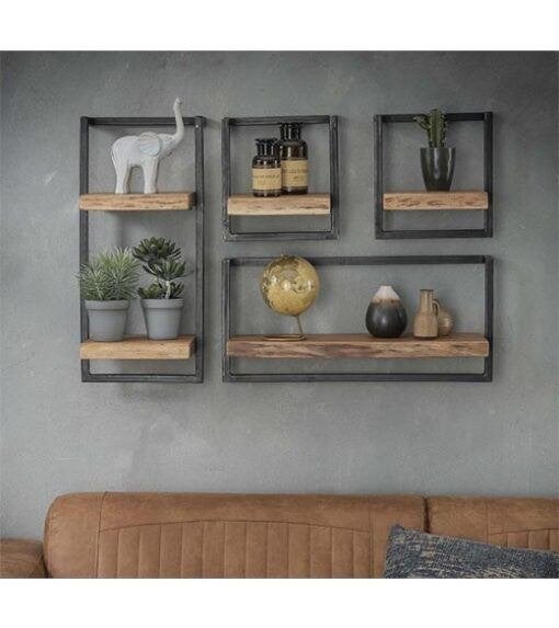 Wandplank hout industrieel, Ophalen, Gebruikt