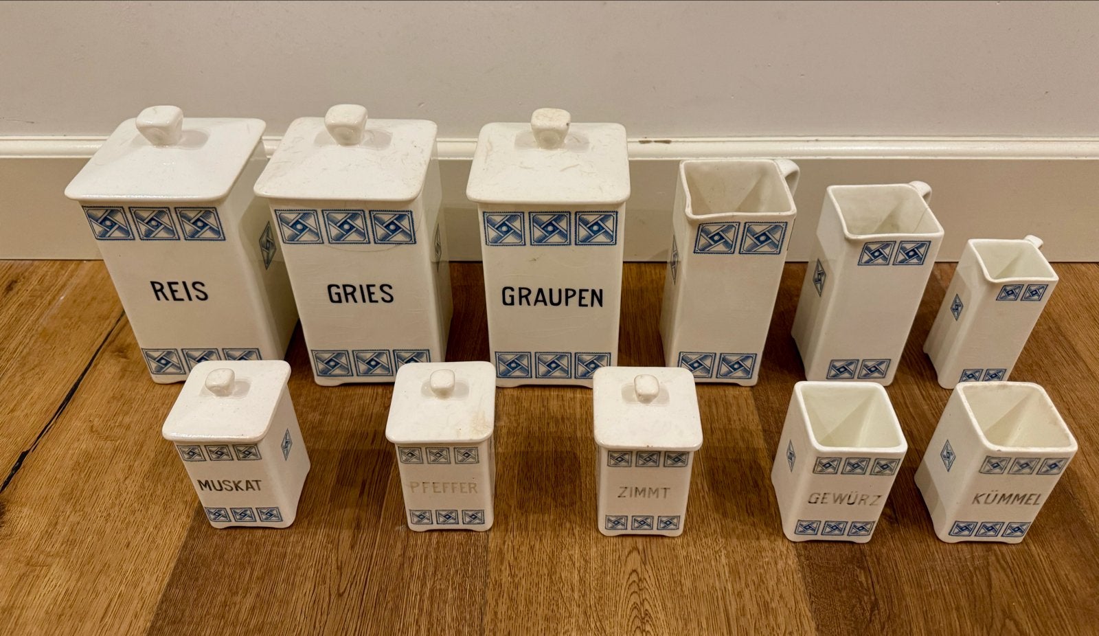 Vintage voorraadpotten set - 11 stuks, Ophalen of Verzenden
