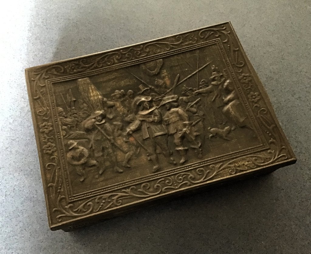 Biscuittrommel van Meursing uit Amersfoort, Verzamelen, Blikken, Ophalen of Verzenden, Gebruikt, Koek(jes)