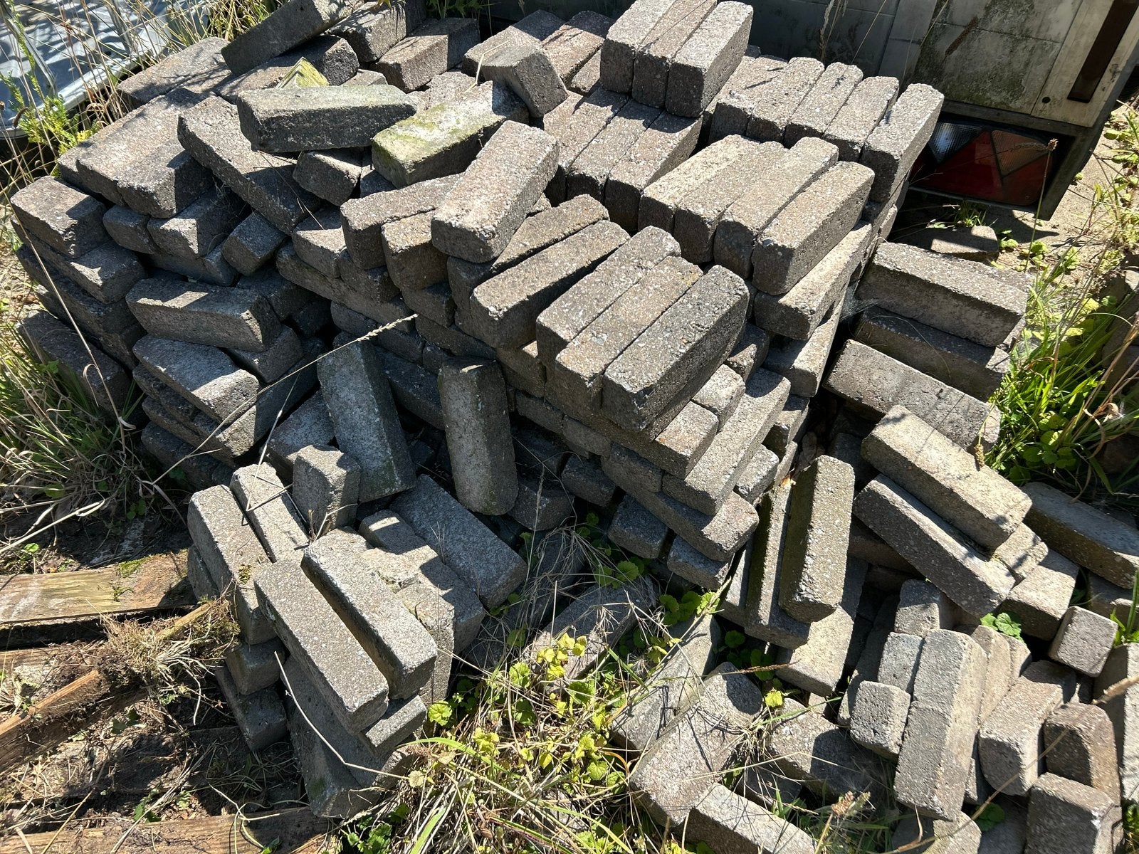 Grijze beton Waaltjes - Gebruikt, Tuin en Terras, Ophalen, Gebruikt, Klinkers, 5 tot 10 m²
