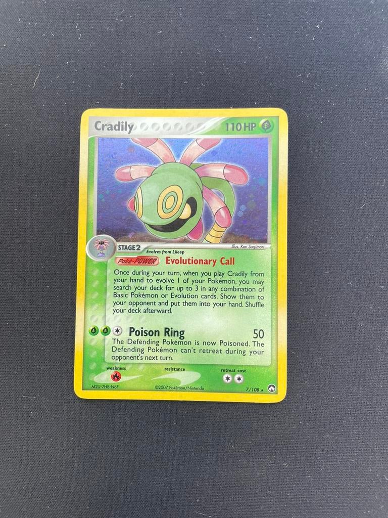 Cradily 7/108 EX Power Keepers Holo Pokémon kaart, Ophalen of Verzenden, Zo goed als nieuw