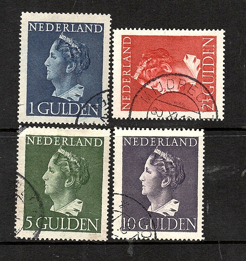 065 nvph 346-349 koningin Wilhelmina 1940 gebruikt zie scan., Postzegels en Munten, Postzegels | Nederland, Ophalen of Verzenden