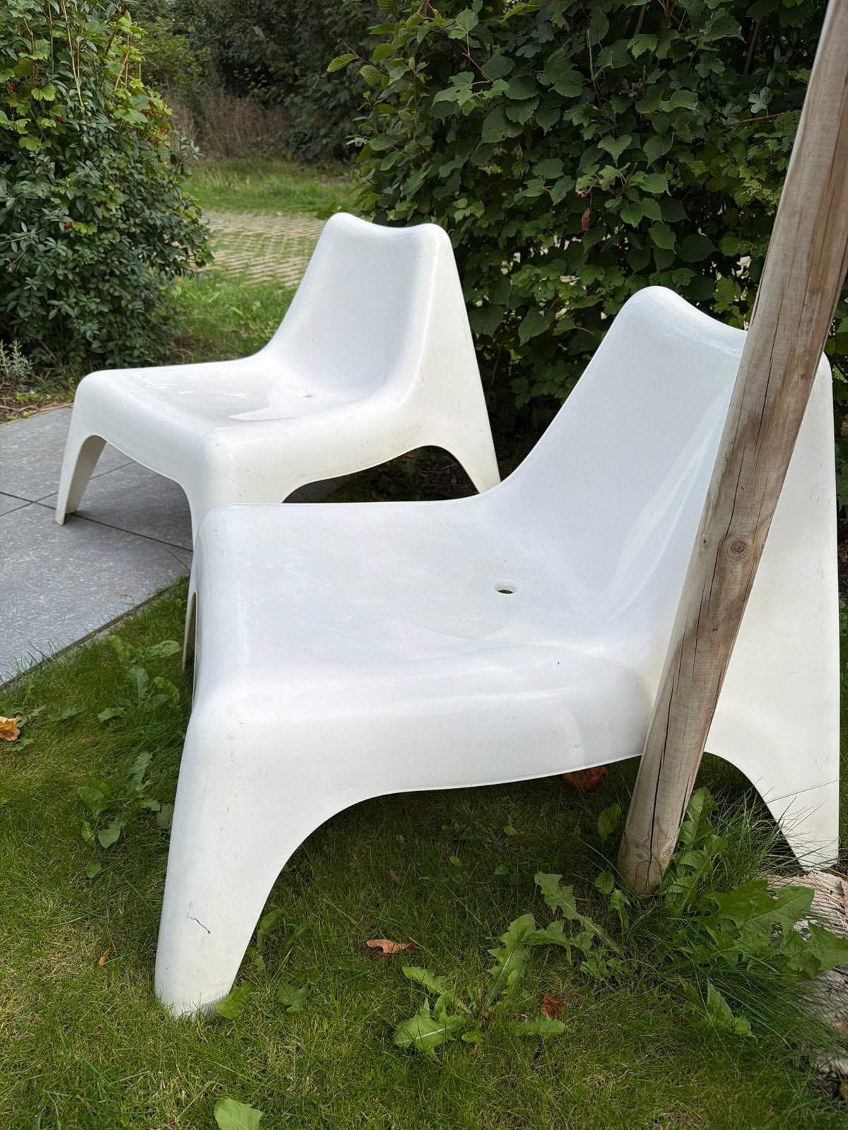 2 x tuinstoel Ikea Vågö ontwerp Thomas Sandell, Ophalen, Kunststof, Gebruikt, Twee