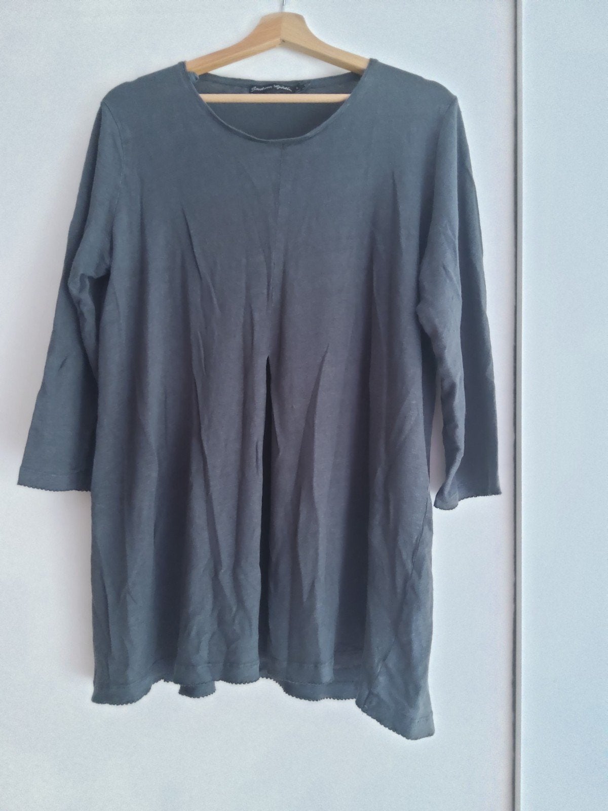 Gudrun Sjoden, linnen tuniek, L(xl), grijs, zgan., Ophalen of Verzenden, Zo goed als nieuw, Maat 46/48 (XL) of groter, Grijs