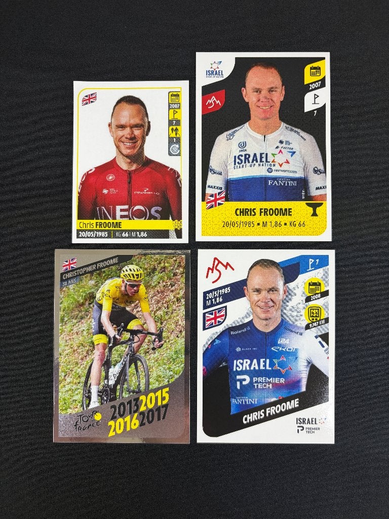4x Chris Froome Panini Tour de France 2020-2023 Sticker, Verzenden, Zo goed als nieuw, Overige sporten, Poster, Plaatje of Sticker