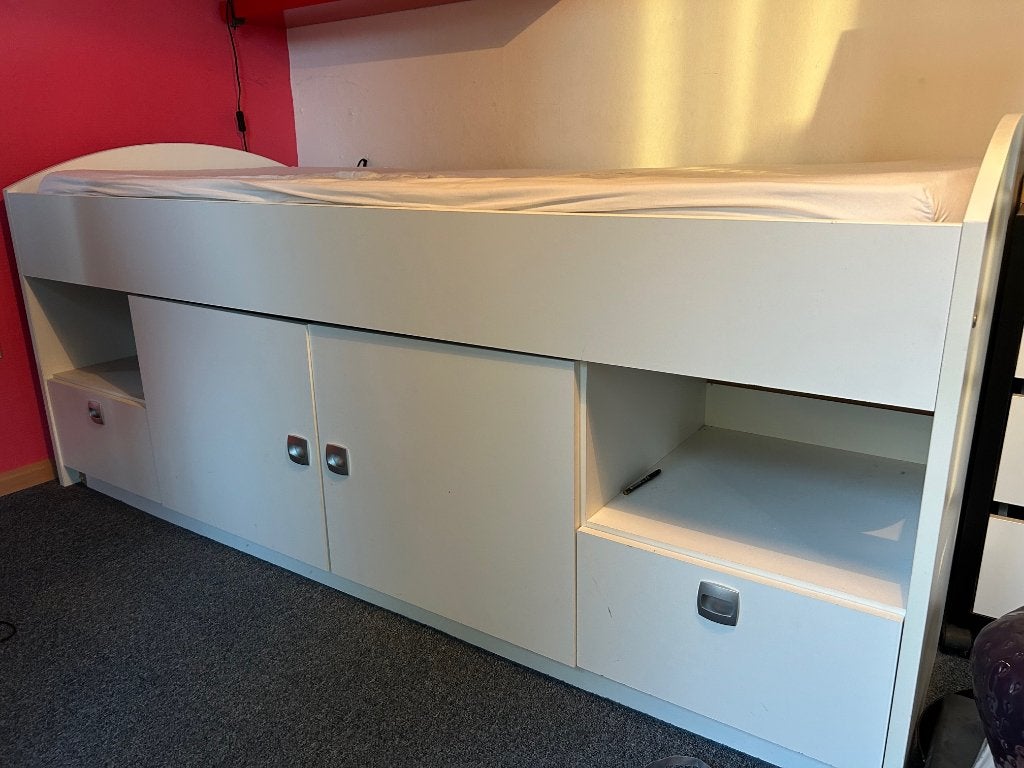 eenpersoons IKEA bed, Ophalen, 90 cm, Eenpersoons, Wit