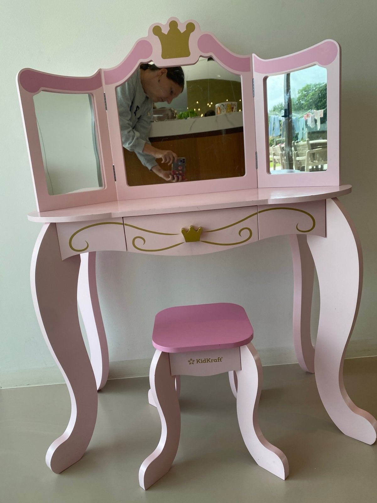 KidKraft Roze Prinsessen Kaptafel met Krukje, Ophalen, Gebruikt, Tafel