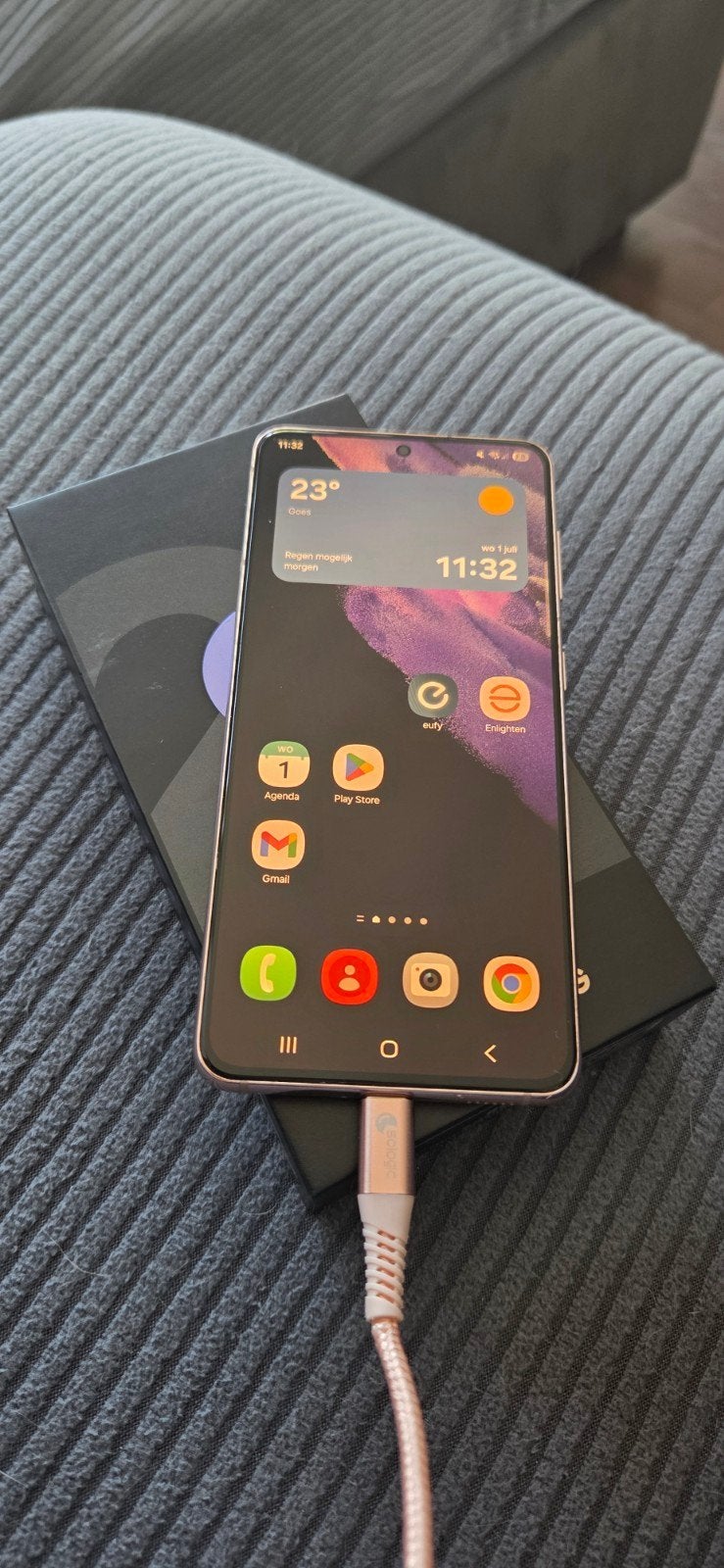 Samsung Galaxy S21 5G (256GB - Phantom Violet kleur), Telecommunicatie, Mobiele telefoons | Samsung, Ophalen, Paars, Zo goed als nieuw