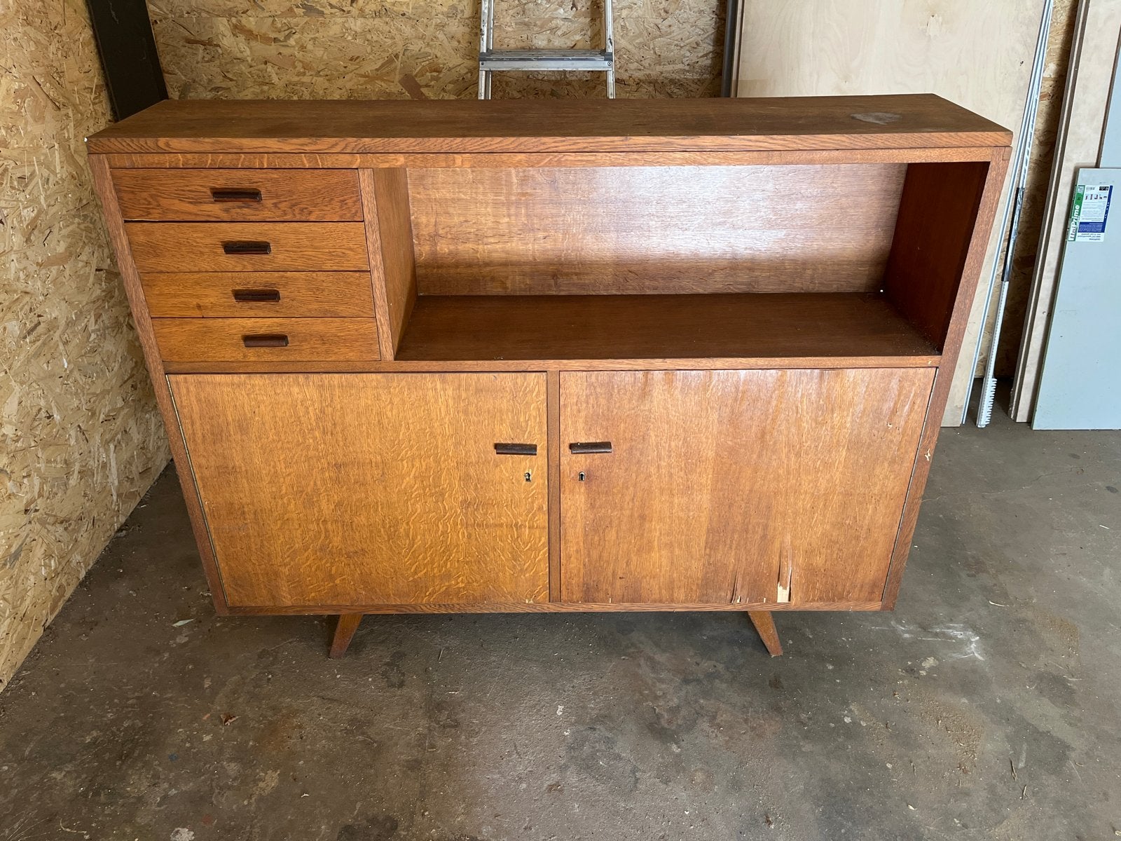 Vintage dressoir/kast met lades en opbergruimte, Ophalen