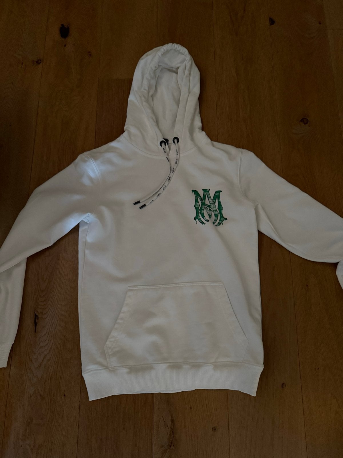 Amiri Hoodie Wit met Groen Logo, Ophalen of Verzenden, Zo goed als nieuw, Maat 48/50 (M), Wit