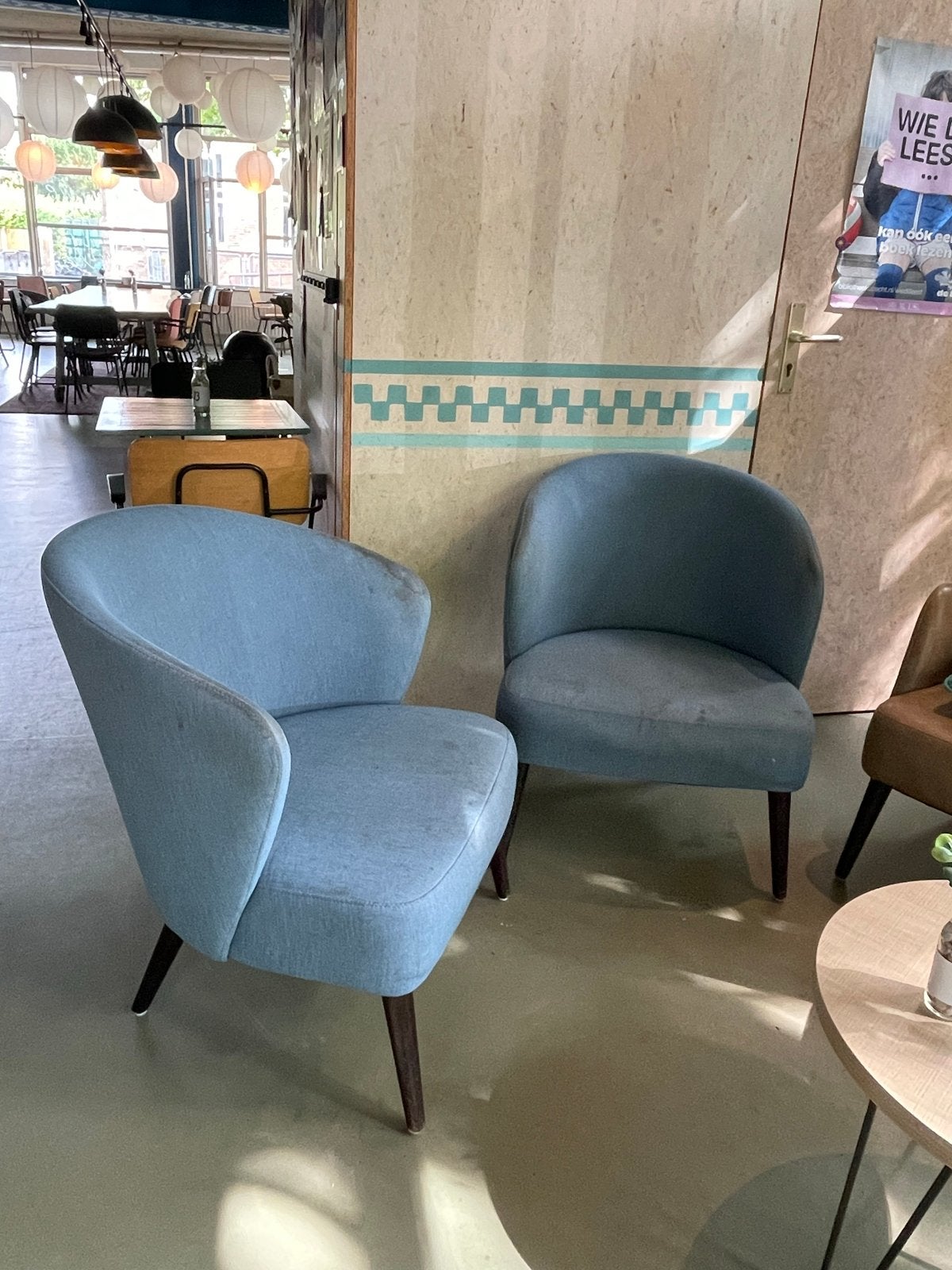Twee blauwe fauteuils - Gebruikt, Ophalen, Gebruikt, Twee, Blauw