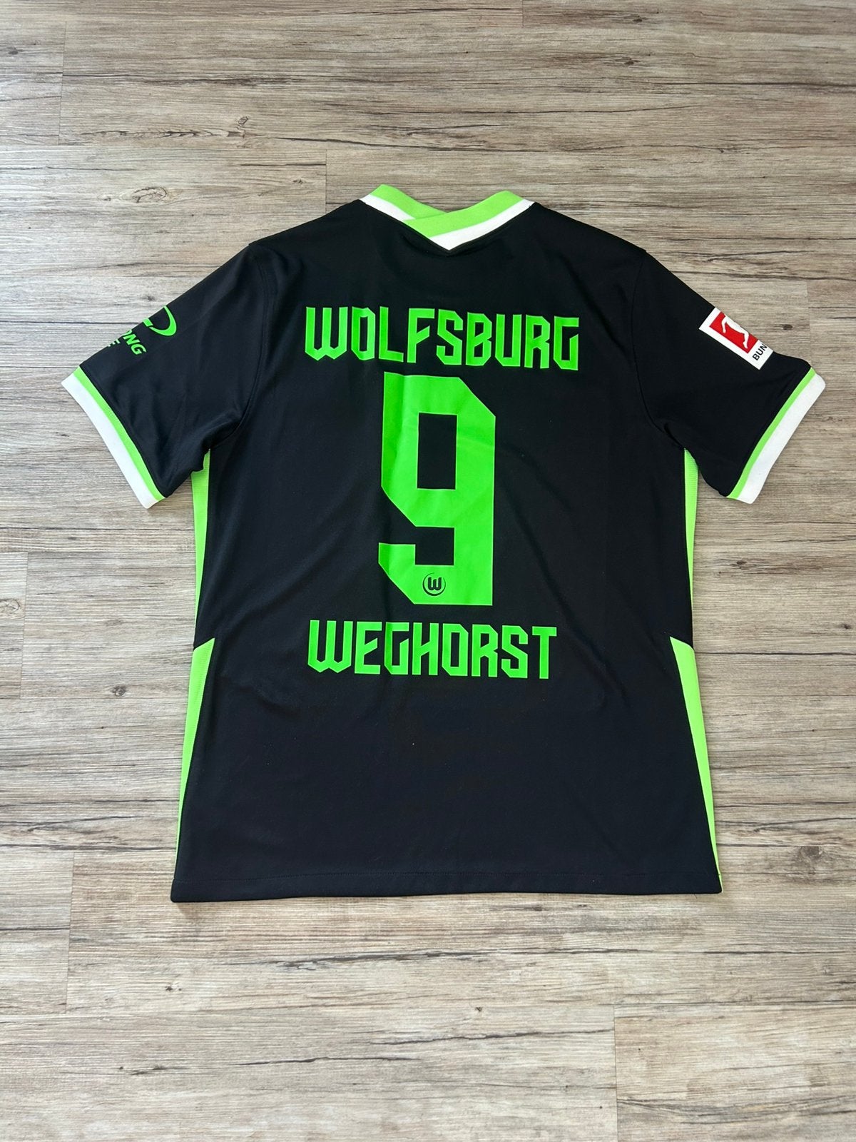 Origineel VFL Wolfsburg Uitshirt 20/21 Weghorst #9 - Maat L, Maat L, Ophalen of Verzenden, Zo goed als nieuw, Shirt