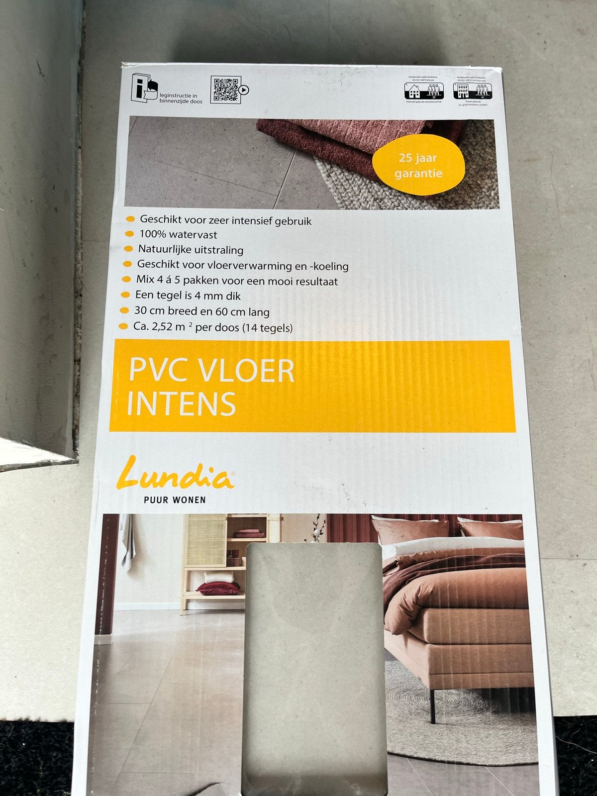 Lundia PVC Vloer Intens - Nieuw in doos, Huis en Inrichting, Ophalen, Overige typen, Nieuw, Grijs