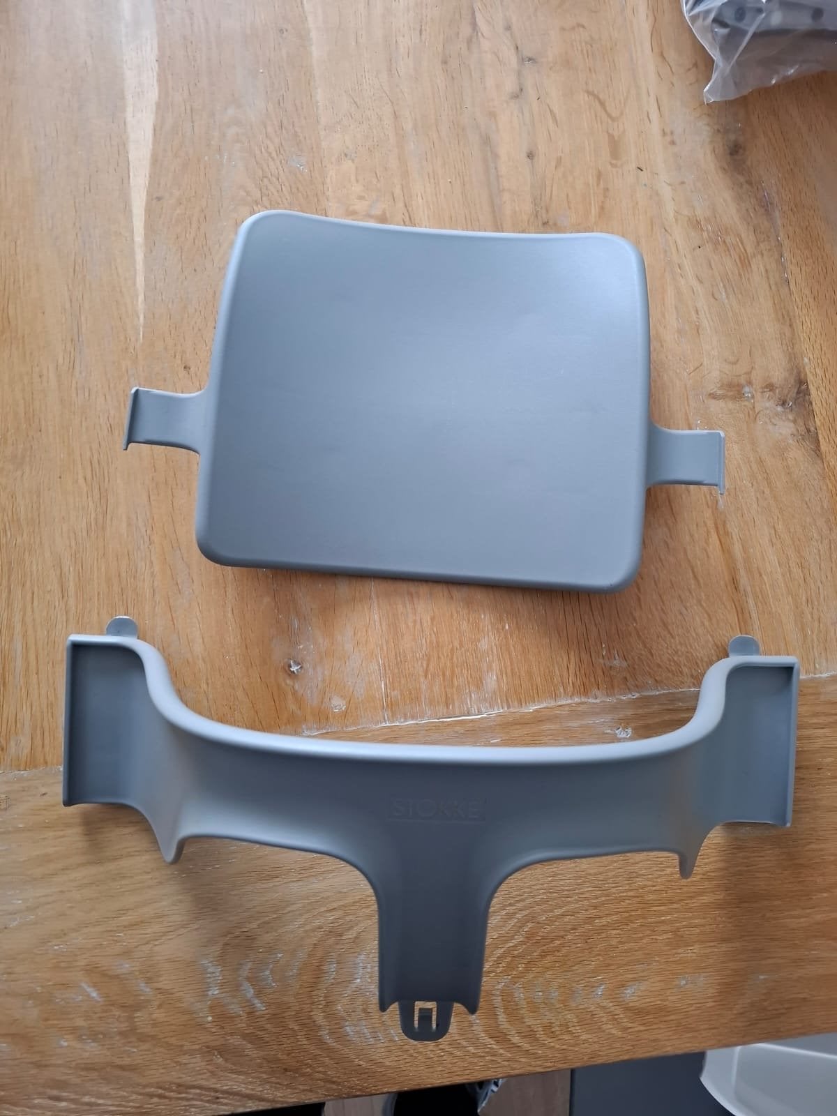 Stokke Tripp Trapp Baby Set - Grijs, Kinderen en Baby's, Ophalen, Zo goed als nieuw, Meegroeistoel, Afneembaar eetblad