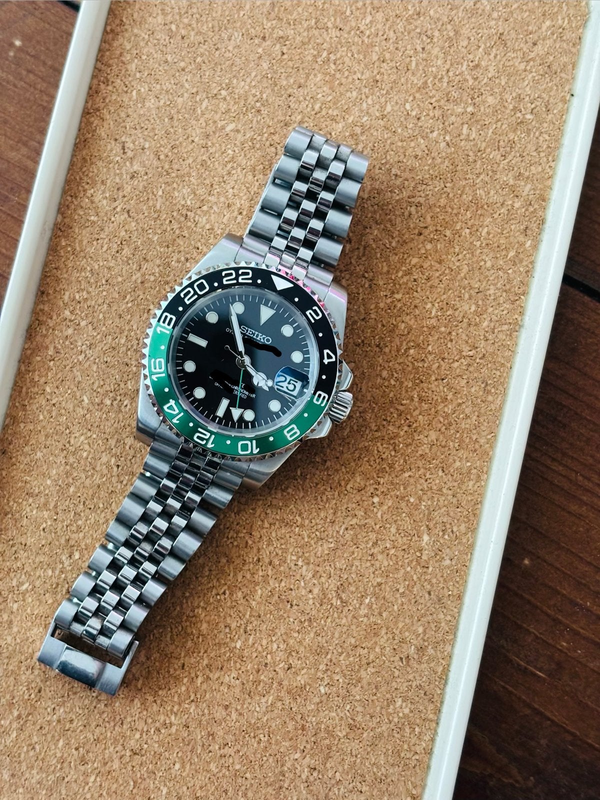 Seiko met NH34 uurwerk, Sieraden, Tassen en Uiterlijk, Ophalen of Verzenden, Gebruikt, Staal, Overige merken