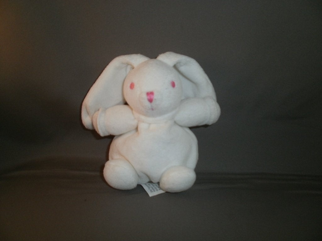 GmbH konijn wit velours met roze geborduurde ogen neus mond, Konijn, Ophalen of Verzenden, Zo goed als nieuw, Middelgroot (20 tot 80 cm)