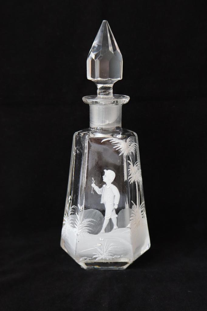 Antieke Art Nouveau Mary Gregory parfumflesje ca. 1900, Ophalen of Verzenden