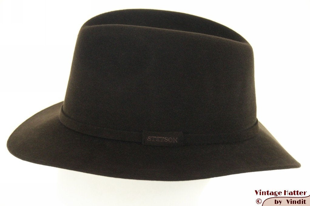 Outdoor gleufhoed Stetson Michael donker bruin 62 =XXL nieuw, 60 cm (XL, 7½ inch) of meer, Hoed, Nieuw, Ophalen of Verzenden