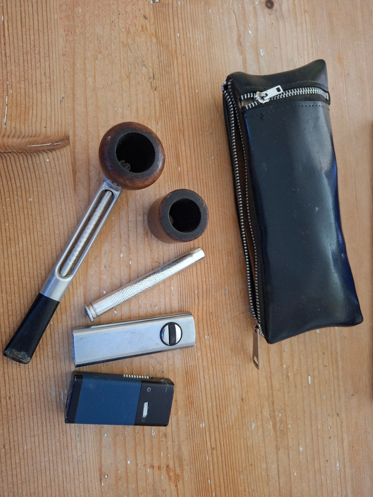 Vintage Falcon pijp met accessoires en etui, Ophalen of Verzenden, Gebruikt, (Water)pijp