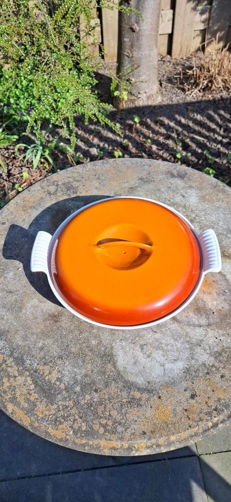 oranje ovenschaal 3 vaks geëmailleerd, Ophalen