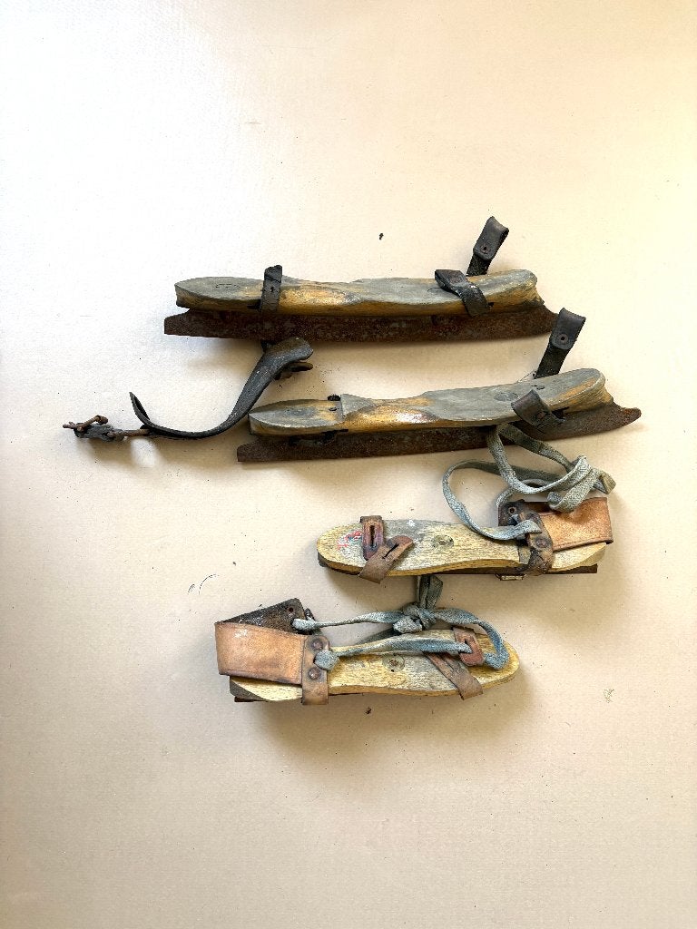 Antieke houten schaatsen, Antiek en Kunst, Ophalen of Verzenden
