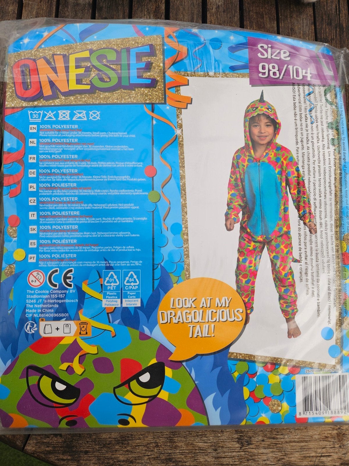 Nieuwe onesie draak maat 98/104, Ophalen of Verzenden, Nieuw, Jongen of Meisje, Overige typen