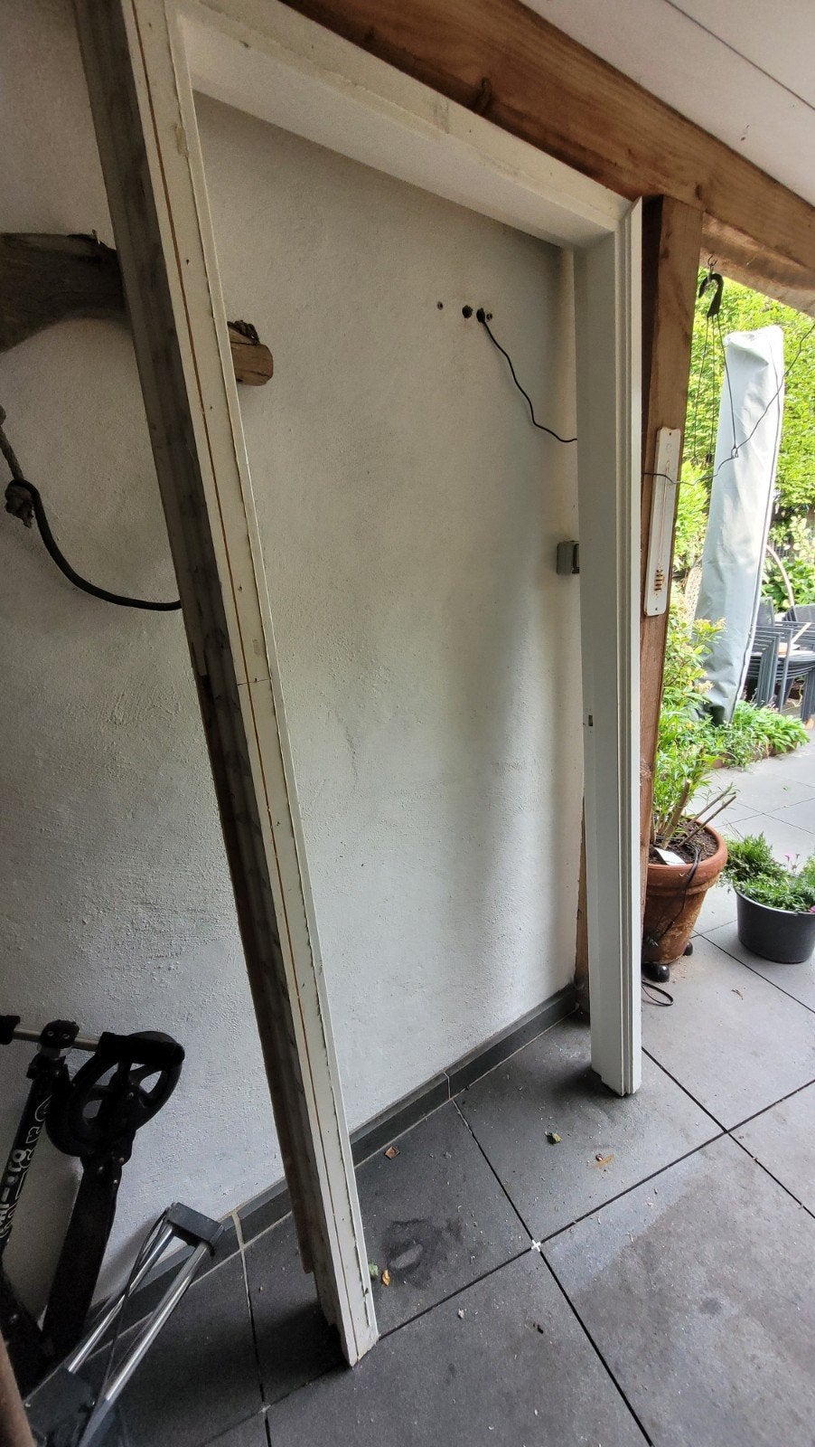 Gebruikt vuren deurkozijn, 75 tot 150 cm, Gebruikt, Deurkozijn, Ophalen of Verzenden