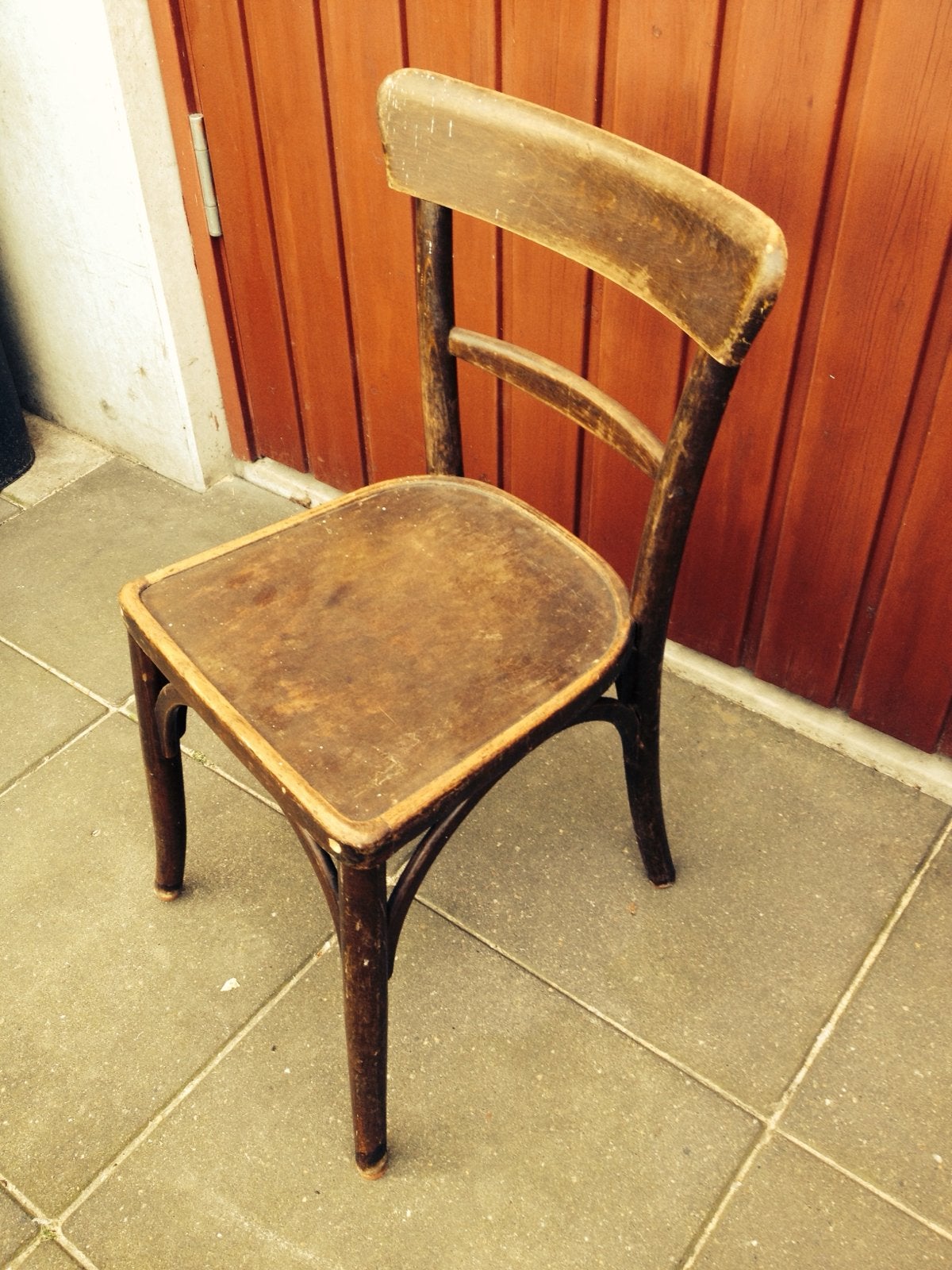 Vintage - 3 stuks houten theater stoeltjes, Antiek en Kunst, Ophalen