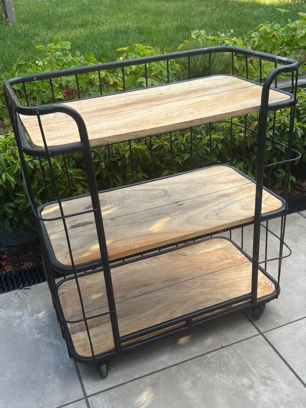 Open kastje op wieltjes - 75x42x85 cm staal/ hout, Huis en Inrichting, Kasten | Overige, Ophalen, Gebruikt