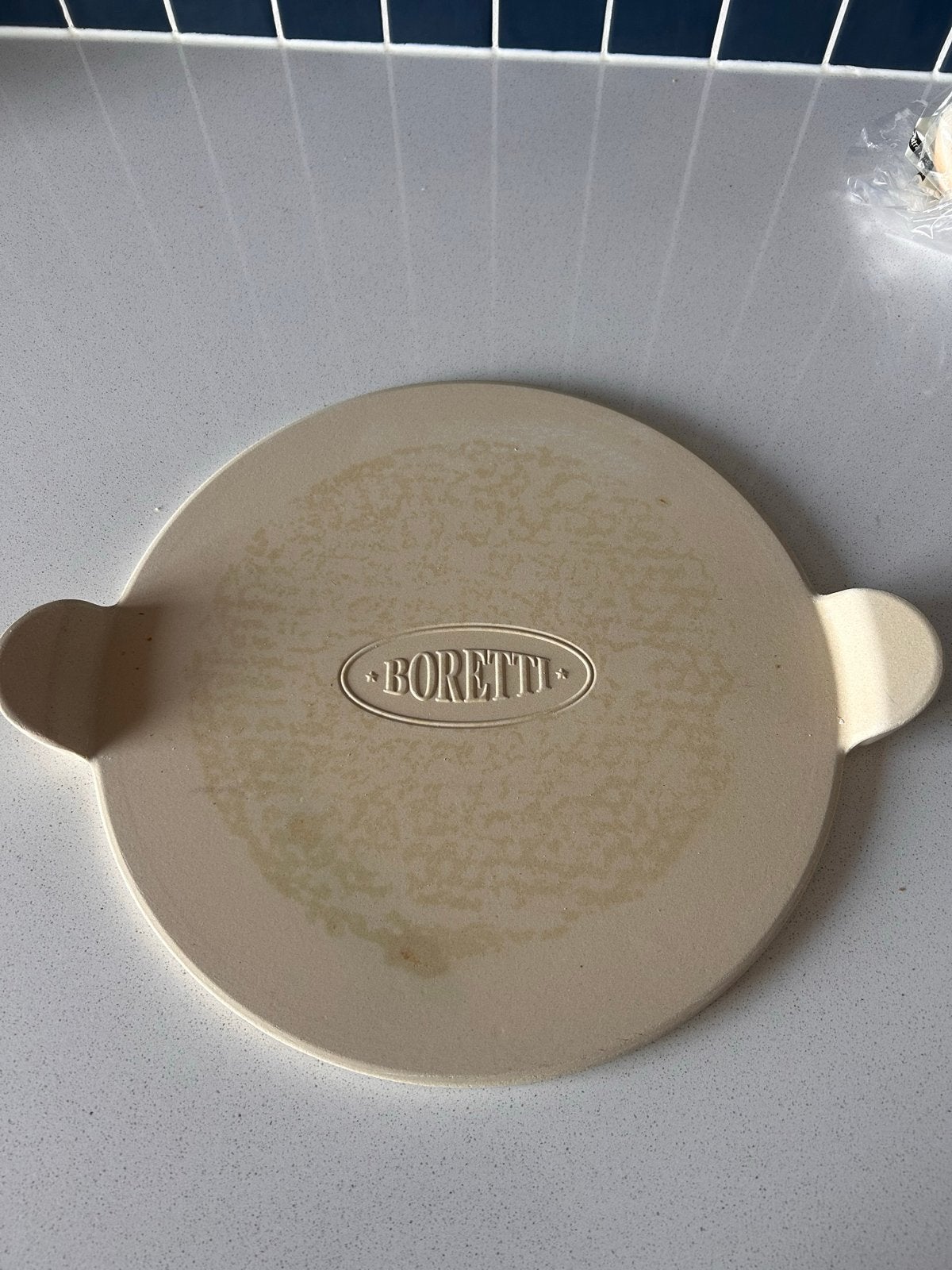 Boretti pizzasteen voor oven of BBQ, Beige, Ophalen of Verzenden, Steen/keramiek, Overige merken