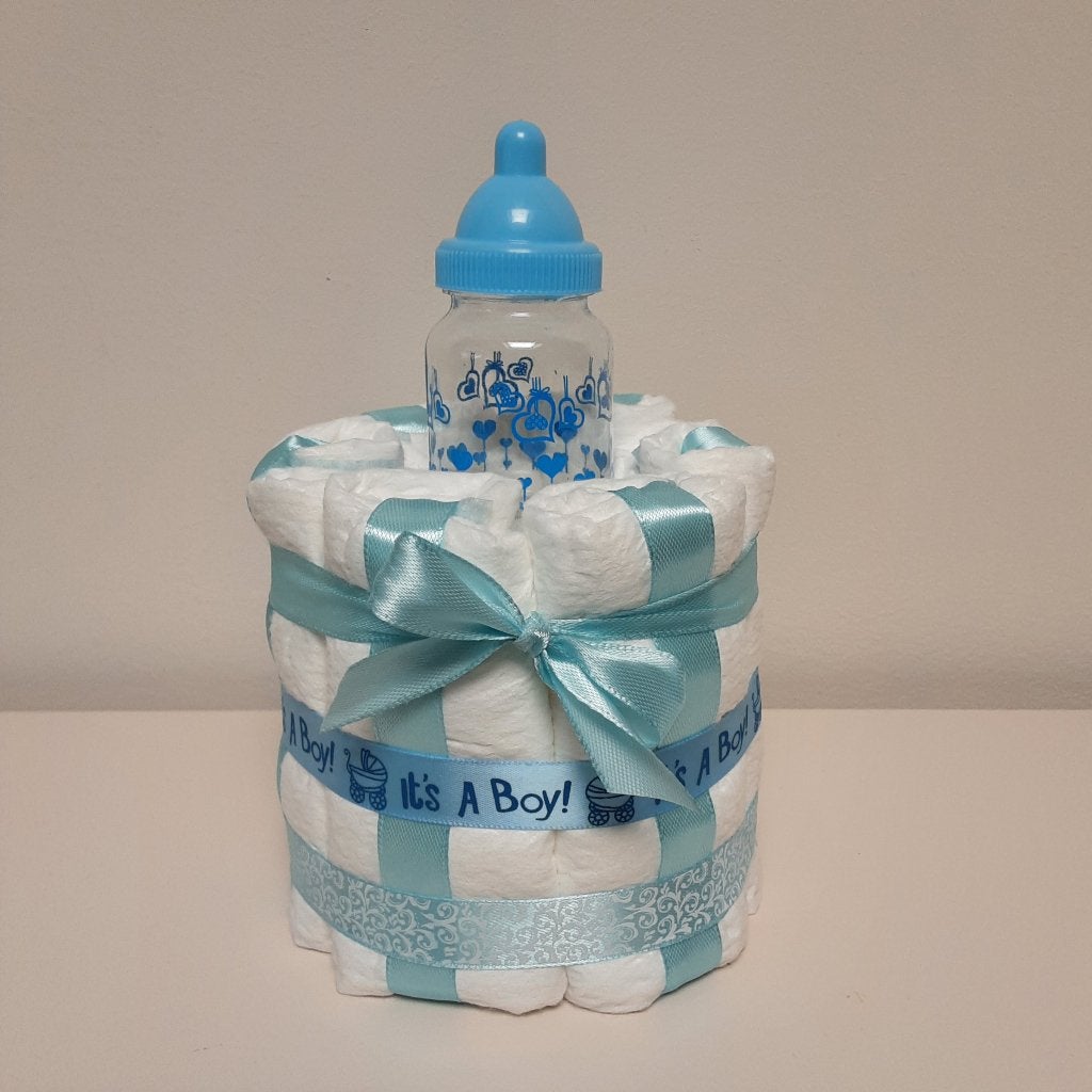 Blauw luiertaartjes voor de geboorte van een jongetje, Ophalen of Verzenden, Nieuw