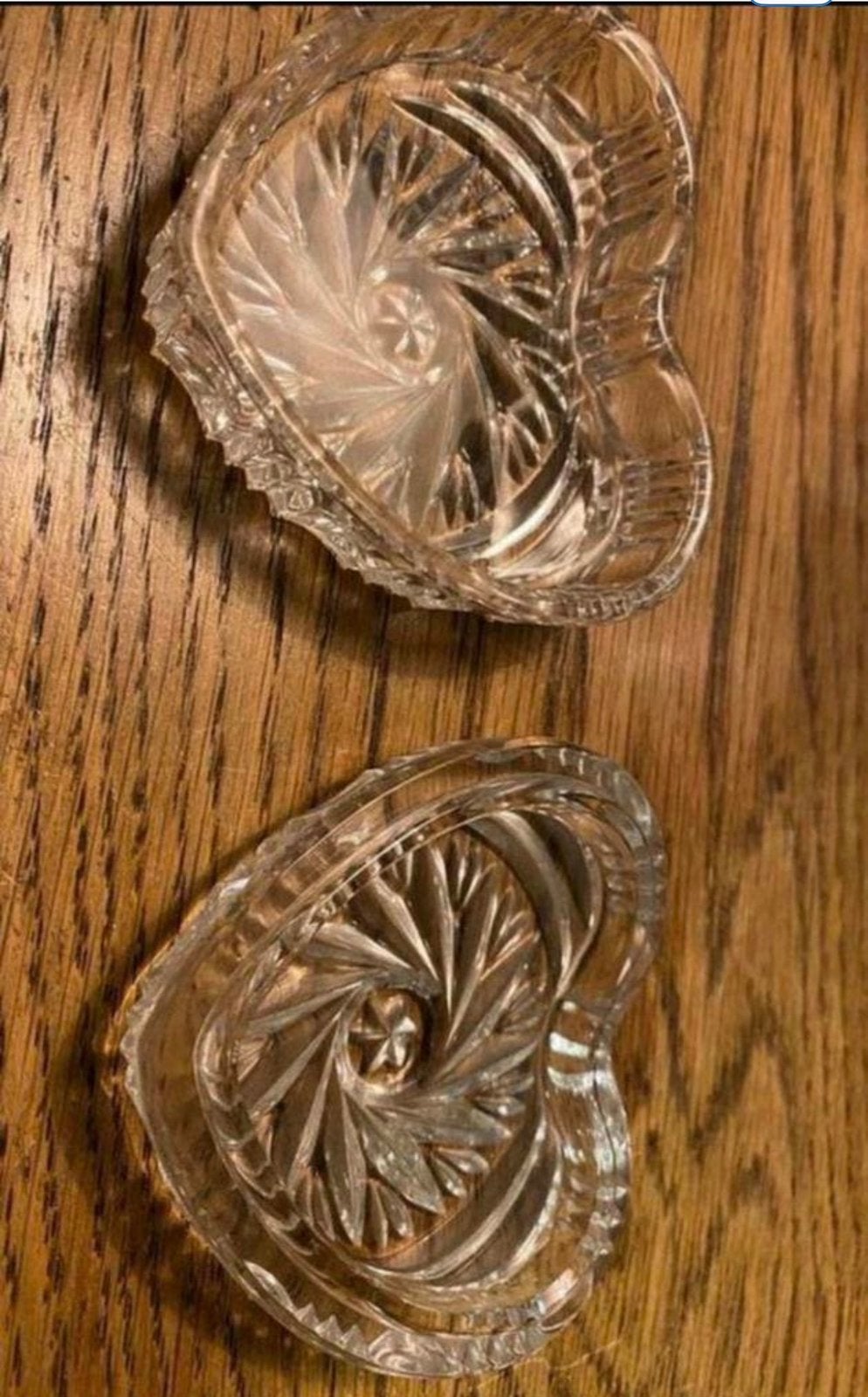 Sieradendoosje , Kristal in hartvorm 7,5 x 8x 3 cm.Vintage, Ophalen of Verzenden