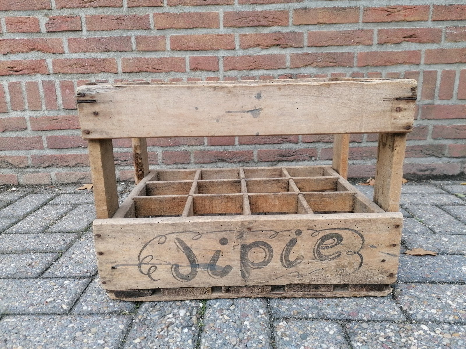 Vintage houten frisdrankkrat 'Jipie' - Decoratief, Ophalen