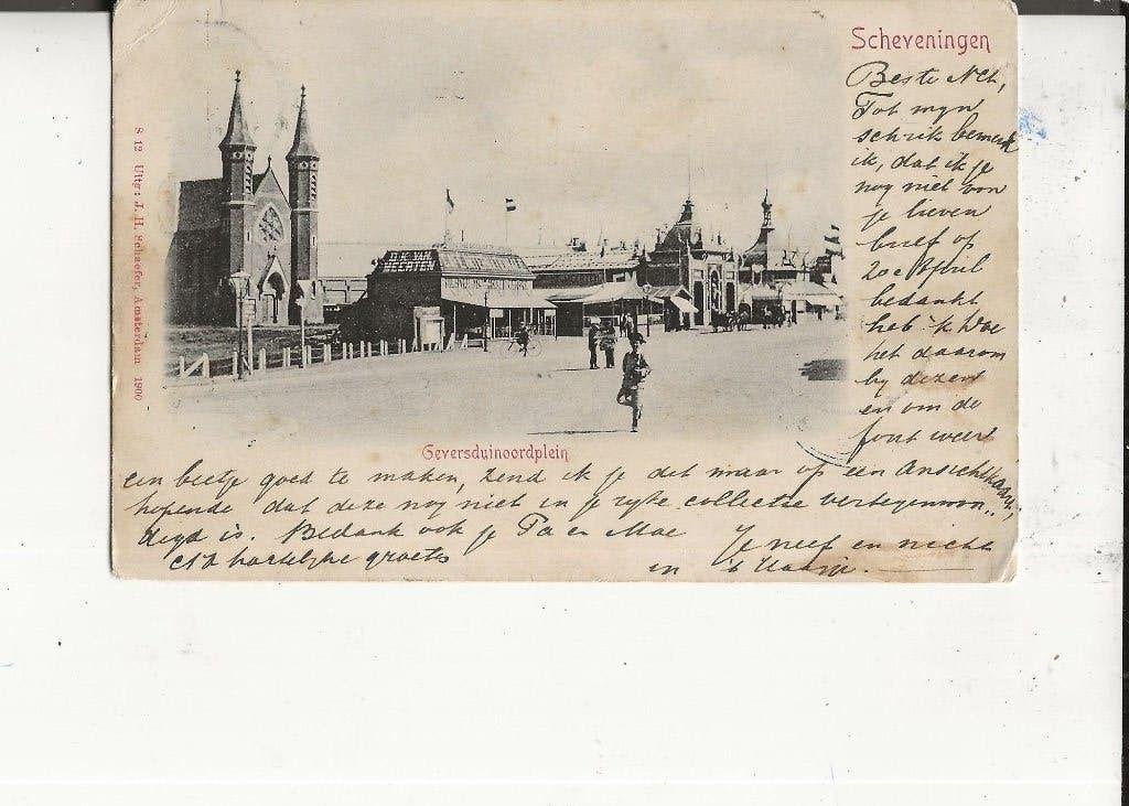 Scheveningen Geversduinoordplein met Oude Badkapel 1901, Ophalen of Verzenden, Voor 1920, Gelopen, Zuid-Holland