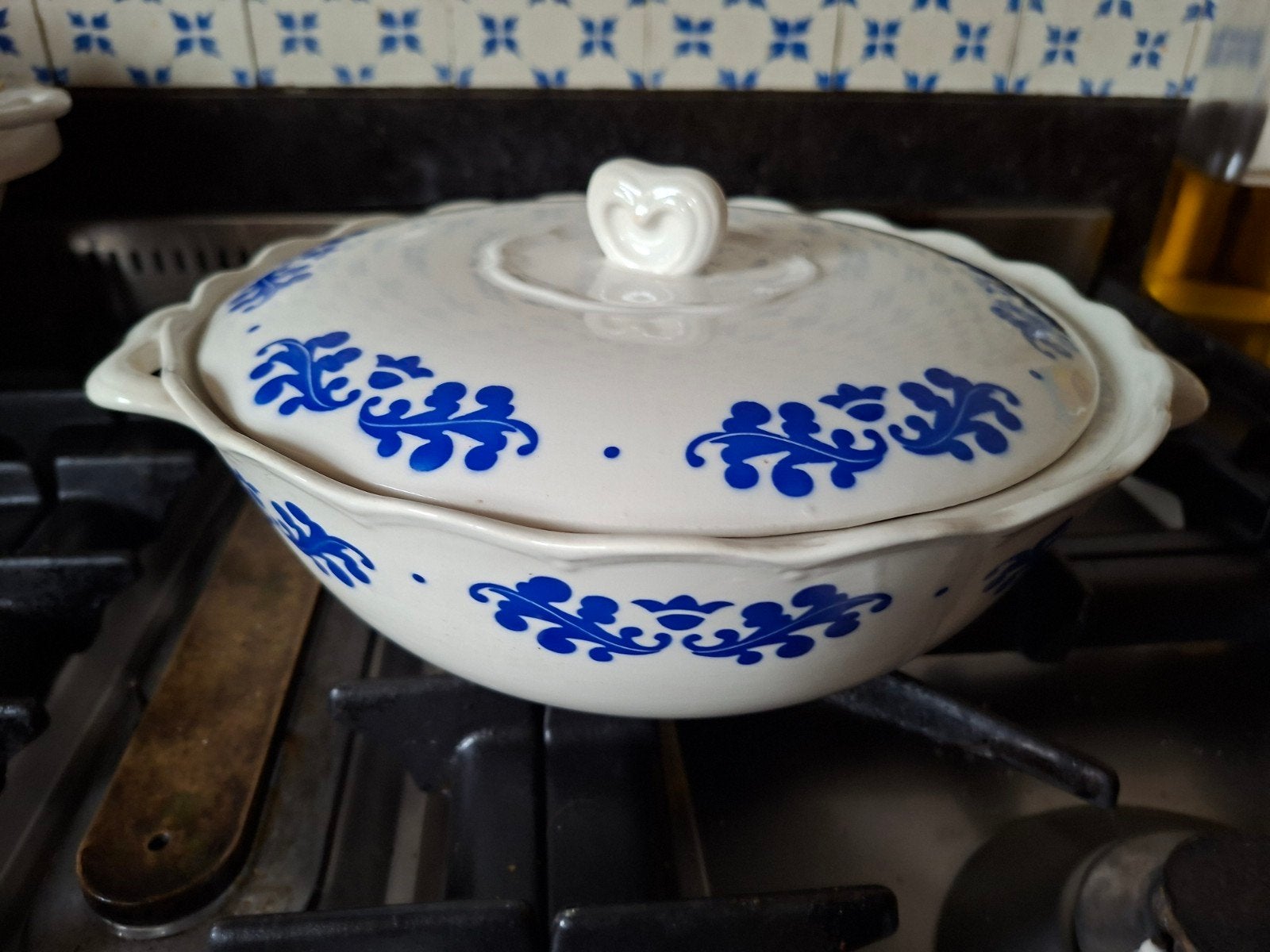 dekschaal festival eikenblad  boch blauw, Ophalen of Verzenden