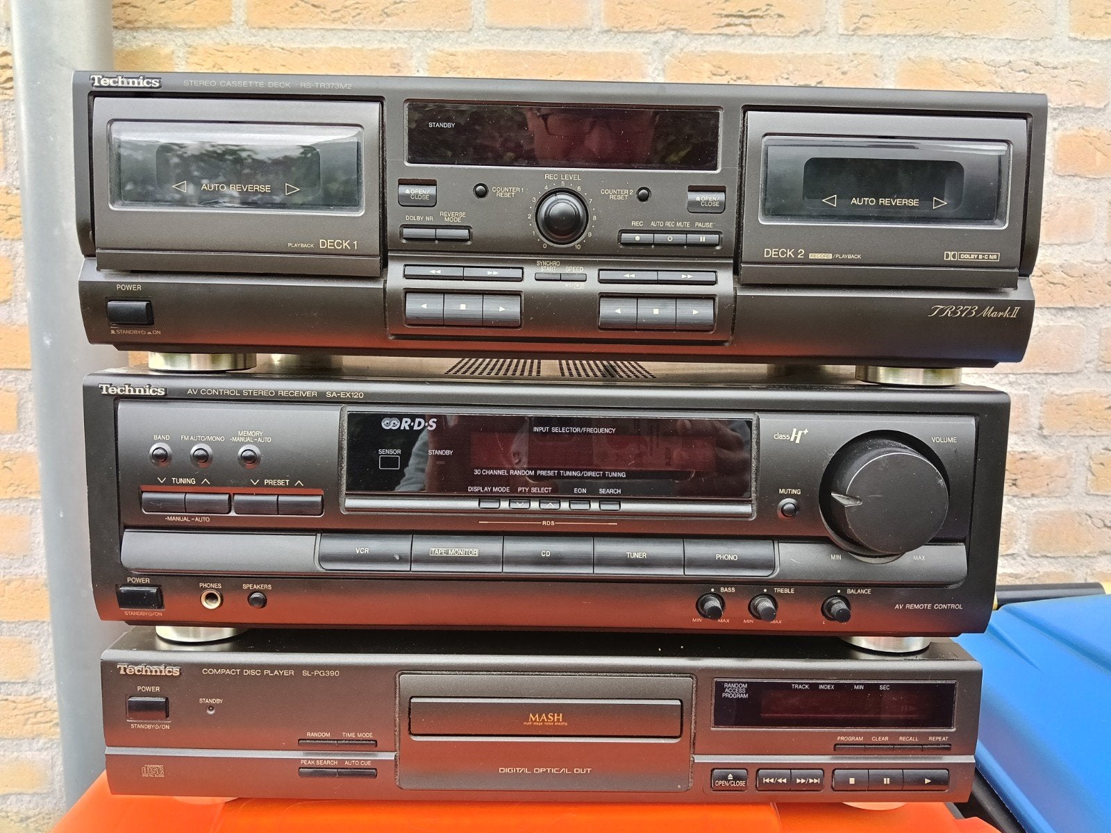 Technics Hifi Set: Cassettedeck, Tuner/Versterker, CD-speler, Ophalen of Verzenden
