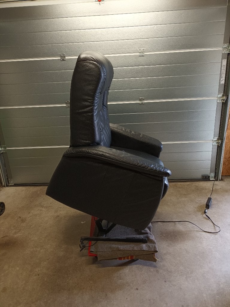 Sta op stoel relax fauteuil blauw zwart werkt prima, Ophalen, Gebruikt, 75 tot 100 cm, 50 tot 75 cm