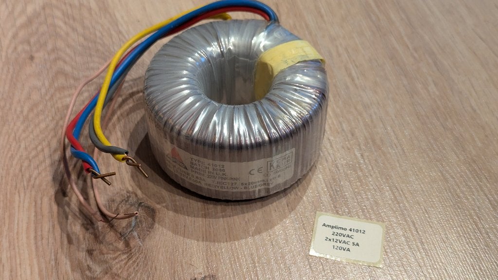 Ringkerntransformator Amplimo 41012 2x12V 5A 120VA, Hobby en Vrije tijd, Elektronica-componenten, Ophalen of Verzenden, Gebruikt