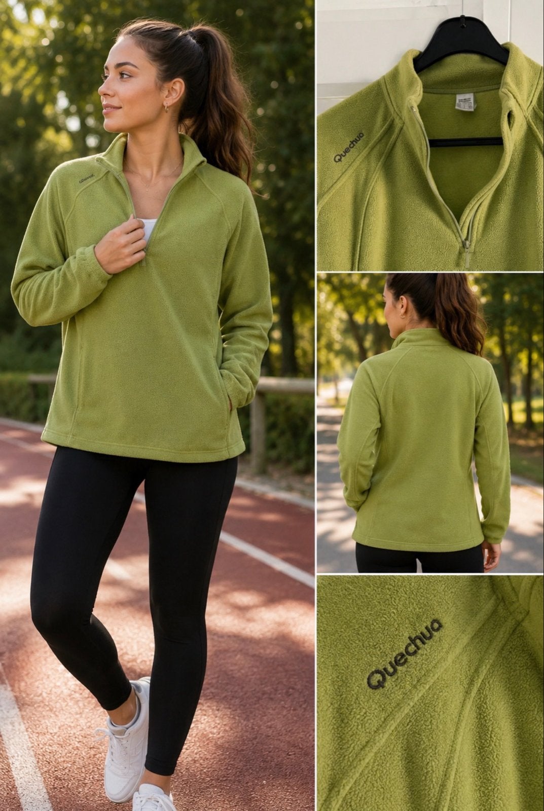 Quechua Fleece Trui Maat 38/40 - Zo goed als nieuw, Verzenden, Zo goed als nieuw, Maat 38/40 (M), Groen
