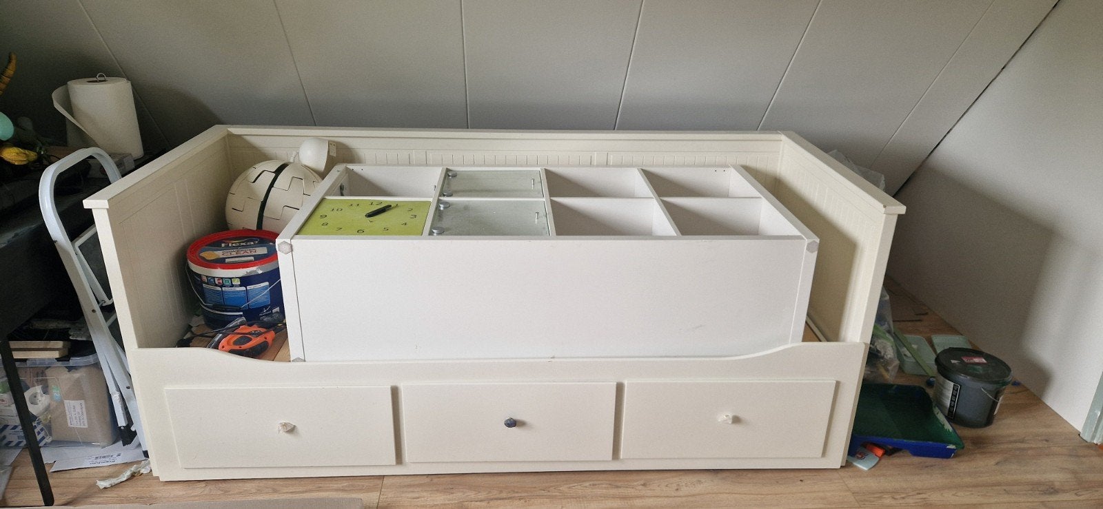 Ikea hemnes bed bankje met opbergladen., Huis en Inrichting, Gebruikt, Eenpersoons, Wit, Ophalen of Verzenden
