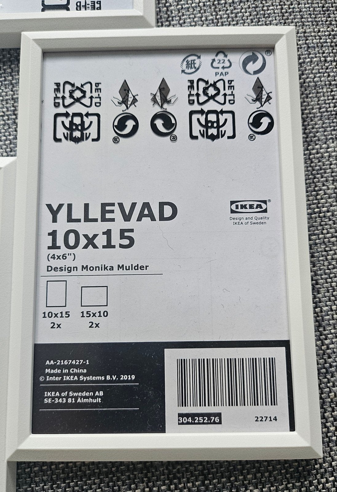 2x IKEA YLLEVAD Fotolijst 10x15 cm - Wit, Huis en Inrichting, Kunststof, Nieuw, Ophalen of Verzenden, Fotolijst
