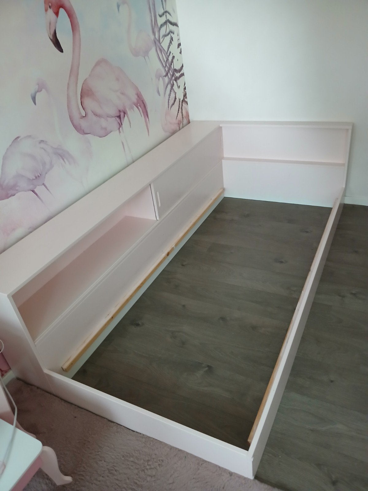 Woood connect hoekbed, Ophalen, 180 cm of meer, 85 tot 100 cm, Lattenbodem